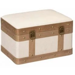 ATMOSPHERA, CRATEUR D'INTRIEUR Lot De 3 Malles Vintage "Tropique Australe" 50cm Lin 10 ATMOSPHERA, CRATEUR D'INTRIEUR Lot De 3 Malles Vintage "Tropique Australe" 50cm Lin -Petit rangement Soldes Magasin 60468653 4