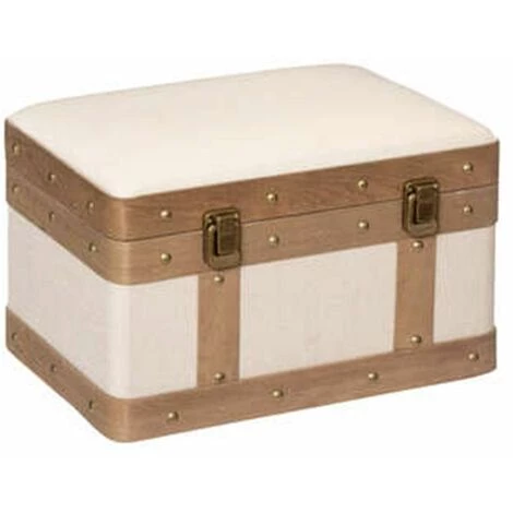 ATMOSPHERA, CRATEUR D'INTRIEUR Lot De 3 Malles Vintage "Tropique Australe" 50cm Lin 6 ATMOSPHERA, CRATEUR D'INTRIEUR Lot De 3 Malles Vintage "Tropique Australe" 50cm Lin – Image 4