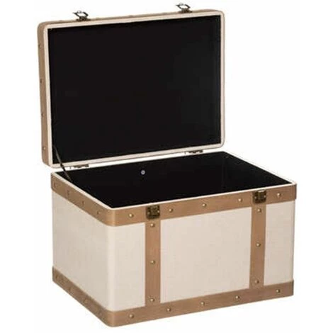 ATMOSPHERA, CRATEUR D'INTRIEUR Lot De 3 Malles Vintage "Tropique Australe" 50cm Lin 7 ATMOSPHERA, CRATEUR D'INTRIEUR Lot De 3 Malles Vintage "Tropique Australe" 50cm Lin – Image 5