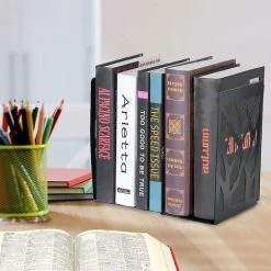 PREMIER Serre-livres Lourds, Étagère De Décoration Pour La Maison, Serre-livres En Métal Noir 1 Paire, B 7 PREMIER Serre-livres Lourds, Étagère De Décoration Pour La Maison, Serre-livres En Métal Noir 1 Paire, B -Petit rangement Soldes Magasin 60540729 3