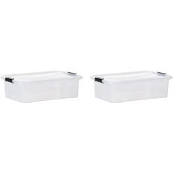 INLIFE Boîtes De Rangement Avec Couvercles 2 Pcs Transparent 7 L -Petit rangement Soldes Magasin 60598312 2