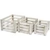 DéCOSHOP26 Ensemble De 3 Caisses En Bois Panier De Rangement Bouteilles Fruits Décoration Style Vintage Blanc Vieilli - Or -Petit rangement Soldes Magasin 60639104 1