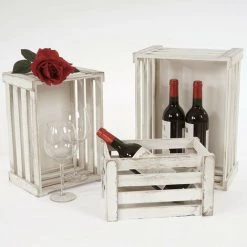 DéCOSHOP26 Ensemble De 3 Caisses En Bois Panier De Rangement Bouteilles Fruits Décoration Style Vintage Blanc Vieilli - Or 9 DéCOSHOP26 Ensemble De 3 Caisses En Bois Panier De Rangement Bouteilles Fruits Décoration Style Vintage Blanc Vieilli - Or -Petit rangement Soldes Magasin 60639104 3