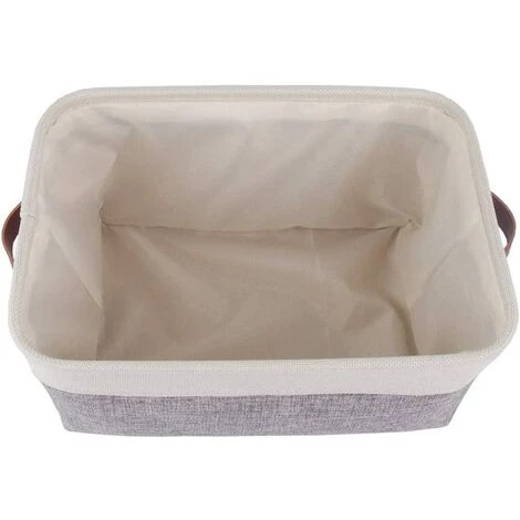 EINEMGELD Lot De 3 Paniers De Rangement, Boîte De Rangement Pliable Avec Poignée, Caisse De Rangement En Tissu Pour Vêtements, Livres, Jouets, Maison (Gris/Blanc, Small) 5 EINEMGELD Lot De 3 Paniers De Rangement, Boîte De Rangement Pliable Avec Poignée, Caisse De Rangement En Tissu Pour Vêtements, Livres, Jouets, Maison (Gris/Blanc, Small) – Image 3