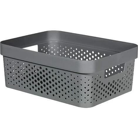 EINEMGELD Boîte De Rangement 11L , Gris Anthracite, 35,6 X 26,6 X 13,6 Cm, Plastique Recyclé 3 EINEMGELD Boîte De Rangement 11L , Gris Anthracite, 35,6 X 26,6 X 13,6 Cm, Plastique Recyclé