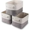 EINEMGELD Petite Panier De Rangement Lot De 3, Boites De Rangement En Tissu Avec Poignée Pour Étagères, Placard, Jouets (Pliable, Gris Blanc) 2 EINEMGELD Petite Panier De Rangement Lot De 3, Boites De Rangement En Tissu Avec Poignée Pour Étagères, Placard, Jouets (Pliable, Gris Blanc) -Petit rangement Soldes Magasin 60671075 1