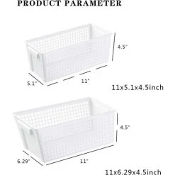 EINEMGELD ZWL Boîte De Rangement En Plastique PP Tissé, Bac De Rangement Pour Cuisine, Salle De Bain, Chambre D'enfant – Lot De 2,Blanc 6 EINEMGELD ZWL Boîte De Rangement En Plastique PP Tissé, Bac De Rangement Pour Cuisine, Salle De Bain, Chambre D'enfant – Lot De 2,Blanc -Petit rangement Soldes Magasin 60671079 2