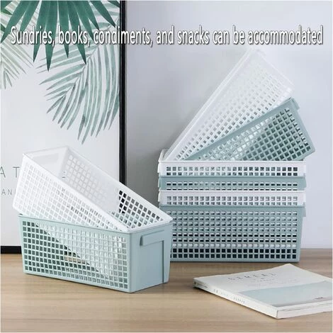 EINEMGELD ZWL Boîte De Rangement En Plastique PP Tissé, Bac De Rangement Pour Cuisine, Salle De Bain, Chambre D'enfant – Lot De 2,Blanc 5 EINEMGELD ZWL Boîte De Rangement En Plastique PP Tissé, Bac De Rangement Pour Cuisine, Salle De Bain, Chambre D'enfant – Lot De 2,Blanc – Image 3