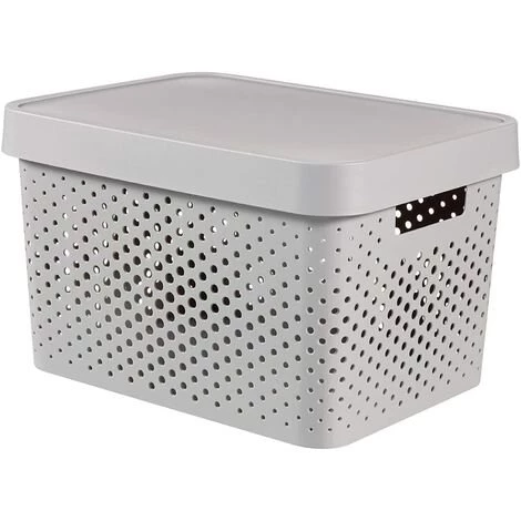 EINEMGELD Boîte à Rangementavec Couvercle 17L En Gris Clair, Plastique, 36,3x27x22,2 Cm 3 EINEMGELD Boîte à Rangementavec Couvercle 17L En Gris Clair, Plastique, 36,3x27x22,2 Cm