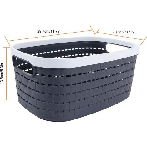 EINEMGELD Lot De 5 Panier De Rangement Plastique, Boîte De Rangement, Corbeille Rangement Pour Bureau, Salle De Bain, Cuisine Et Armoire - 300 X 210 X 135 MM (Gris Foncé) 4 EINEMGELD Lot De 5 Panier De Rangement Plastique, Boîte De Rangement, Corbeille Rangement Pour Bureau, Salle De Bain, Cuisine Et Armoire - 300 X 210 X 135 MM (Gris Foncé) – Image 2