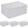 DéCOSHOP26 Ensemble De 4 Paniers De Rangement Salle De Bain Maquillage 12x28x20cm Blanc - Blante -Petit rangement Soldes Magasin 60804365 1