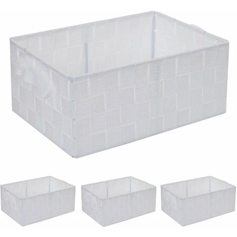 DéCOSHOP26 Ensemble De 4 Paniers De Rangement Salle De Bain Maquillage 12x28x20cm Blanc - Blante 3 DéCOSHOP26 Ensemble De 4 Paniers De Rangement Salle De Bain Maquillage 12x28x20cm Blanc - Blante