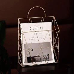 AOUGO Panier à Journaux Sur Pied Avec Poignée Pour Suspendre Le Mur - Élégant Porte-Magazines En Métal Pour Salle De Bain Ou Bureau - Doré 9 AOUGO Panier à Journaux Sur Pied Avec Poignée Pour Suspendre Le Mur - Élégant Porte-Magazines En Métal Pour Salle De Bain Ou Bureau - Doré -Petit rangement Soldes Magasin 60906794 3