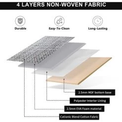 AOUGO Paniers De Rangement Pliables En Tissu Cationique Robuste Et Pliable Avec Poignées Pour étagère Pour Chambre D'enfant Ou Penderie (Gris Et Blanc, Large - 4 Pack) -Petit rangement Soldes Magasin 60906826 5