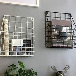 AOUGO Étagère Murale Étagères Flottantes Mur Étagères De Rangement ,Simple Fer Mural Grand Journal Magazine Bureau Rack Décoration ,Murale Livres Newspaper Support De Rangement Étagères Flottantes -Petit rangement Soldes Magasin 60907022 5