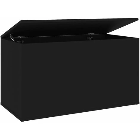 FIMEI Coffre De Rangement Noir 84x42x46 Cm Bois D'ingénierie 4 FIMEI Coffre De Rangement Noir 84x42x46 Cm Bois D'ingénierie – Image 2