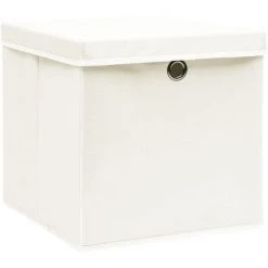 FIMEI Boîtes De Rangement Avec Couvercles 4pcs Blanc 32x32x32cm Tissu -Petit rangement Soldes Magasin 60966520 3