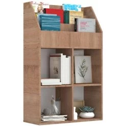 FIMEI Porte-revue Pour Enfants Chêne Sonoma 71x30x114 Cm Aggloméré -Petit rangement Soldes Magasin 60967580 3