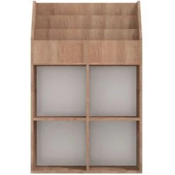 FIMEI Porte-revue Pour Enfants Chêne Sonoma 71x30x114 Cm Aggloméré -Petit rangement Soldes Magasin 60967580 5
