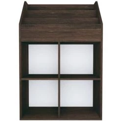 FIMEI Porte-revue Pour Enfants Chêne Fumé 71x30x114 Cm Aggloméré -Petit rangement Soldes Magasin 60968405 3