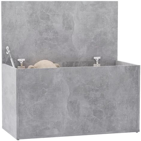 FIMEI Coffre De Rangement Gris Béton 84x42x46 Cm Bois D'ingénierie 5 FIMEI Coffre De Rangement Gris Béton 84x42x46 Cm Bois D'ingénierie – Image 3