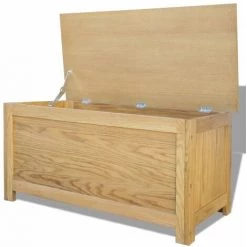 FIMEI Coffre De Rangement 90 X 45 X 45 Cm Bois De Chêne Massif -Petit rangement Soldes Magasin 60969781 3
