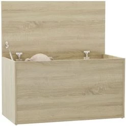 FIMEI Coffre De Rangement Chêne Sonoma 84x42x46 Cm Bois D'ingénierie 9 FIMEI Coffre De Rangement Chêne Sonoma 84x42x46 Cm Bois D'ingénierie -Petit rangement Soldes Magasin 60973531 3