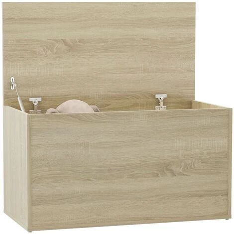 FIMEI Coffre De Rangement Chêne Sonoma 84x42x46 Cm Bois D'ingénierie 5 FIMEI Coffre De Rangement Chêne Sonoma 84x42x46 Cm Bois D'ingénierie – Image 3