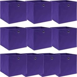 FIMEI Boîtes De Rangement 10 Pcs Violet 32x32x32 Cm Tissu