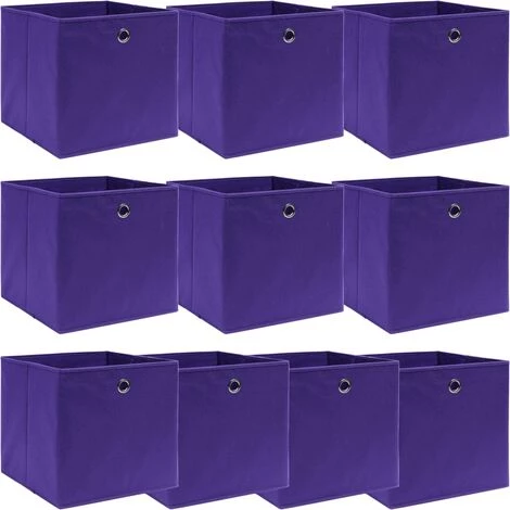 FIMEI Boîtes De Rangement 10 Pcs Violet 32x32x32 Cm Tissu 3 FIMEI Boîtes De Rangement 10 Pcs Violet 32x32x32 Cm Tissu
