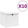 FIMEI Boîtes De Rangement Avec Couvercles 10 Pcs 28x28x28 Cm Blanc -Petit rangement Soldes Magasin 60974893 1