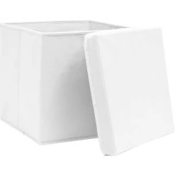 FIMEI Boîtes De Rangement Avec Couvercles 10 Pcs 28x28x28 Cm Blanc -Petit rangement Soldes Magasin 60974893 3