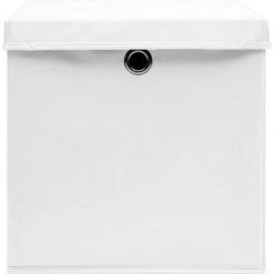 FIMEI Boîtes De Rangement Avec Couvercles 10 Pcs 28x28x28 Cm Blanc -Petit rangement Soldes Magasin 60974893 4