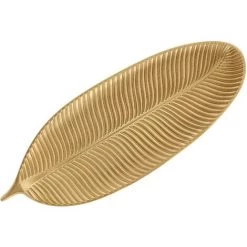 SIL Vide Poche Déco Feuille 60 X 23 Cm Doré