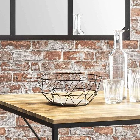 EINEMGELD Corbeille à Fruits, Panier à Fruits Design Metal Et Bois 26 X 26 X 12 Cm 4 EINEMGELD Corbeille à Fruits, Panier à Fruits Design Metal Et Bois 26 X 26 X 12 Cm – Image 2