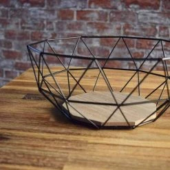 EINEMGELD Corbeille à Fruits, Panier à Fruits Design Metal Et Bois 26 X 26 X 12 Cm 7 EINEMGELD Corbeille à Fruits, Panier à Fruits Design Metal Et Bois 26 X 26 X 12 Cm -Petit rangement Soldes Magasin 61083835 3