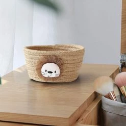 HKLFFJA Paniers De Rangement Corde Coton, Panier De Organisateurs Lion Rond Panier De Stockage Pliable De Jouets Cosmétique Articles Divers Pour Chambre D‘Enfant, Bureau, Maison DéCoration -Petit rangement Soldes Magasin 61234549 4