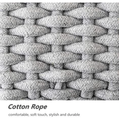 HKLFFJA Panier De Rangement En Corde De Coton Organisateurs De Paniers De Rangement Rectangulaires Naturels DéCoratifs Pour Chambre De BéBé, Chambre à Coucher, Salon Gris Small 7 HKLFFJA Panier De Rangement En Corde De Coton Organisateurs De Paniers De Rangement Rectangulaires Naturels DéCoratifs Pour Chambre De BéBé, Chambre à Coucher, Salon Gris Small – Image 5