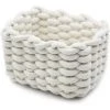 HKLFFJA Panier De Rangement En Corde De Coton Organisateurs De Paniers De Rangement Rectangulaires Naturels DéCoratifs Pour Chambre De BéBé, Chambre à Coucher, Salon Blanc Small -Petit rangement Soldes Magasin 61234800 1