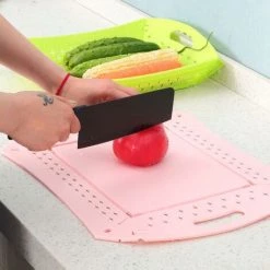 Ensoleillé Planche à Découper Pliable Planche à Découper Pliable 3 En 1 Panier De Rangement Multifonction Pour Pique-nique -Petit rangement Soldes Magasin 61243992 4