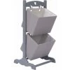 SUPERMARKET Support à Panier Bois 2 Niveaux Gris Foncé 35x35x72 Cm -Petit rangement Soldes Magasin 61304440 1