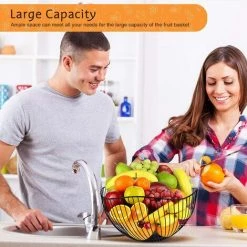 MEZHENG Corbeille Fruit, Panier A Fruit Métal, Panier Fruit, Corbeille Fruit Osier, Panier Corbeille Fruit Design, Corbeille à Fruits, Panier De Fruits Et Légumes Avec Forme De Vague Pour La Cuisine -Petit rangement Soldes Magasin 61309673 3