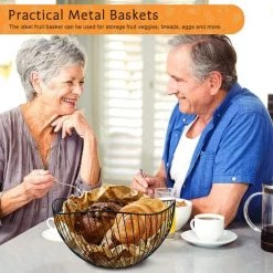MEZHENG Corbeille Fruit, Panier A Fruit Métal, Panier Fruit, Corbeille Fruit Osier, Panier Corbeille Fruit Design, Corbeille à Fruits, Panier De Fruits Et Légumes Avec Forme De Vague Pour La Cuisine -Petit rangement Soldes Magasin 61309673 4