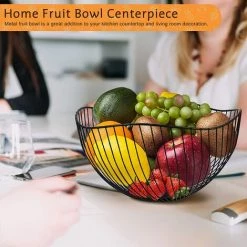 MEZHENG Corbeille Fruit, Panier A Fruit Métal, Panier Fruit, Corbeille Fruit Osier, Panier Corbeille Fruit Design, Corbeille à Fruits, Panier De Fruits Et Légumes Avec Forme De Vague Pour La Cuisine -Petit rangement Soldes Magasin 61309673 5