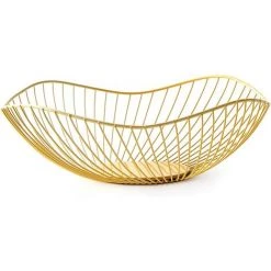 MEZHENG Bol De Fruits, 1 Pièce Corbeille De Fruits, Panier De Fruit, Corbeille à Fruits En Métal, Soudé à La Main, Antidérapant, Forte Capacité Portante, Pour Fruits, Légumes, Divers, Décoration (Or) -Petit rangement Soldes Magasin 61309813 2