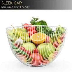 MEZHENG 25 * 14 Cm Corbeille Fruit Rond, Corbeille A Fruit Câble, Corbeille à Fruits Original Métal, Blanc -Petit rangement Soldes Magasin 61310115 3