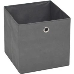 FIMEI Boîte De Rangement 4 Pcs Tissu Non-tissé 32 X 32 X 32 Cm Gris 11 FIMEI Boîte De Rangement 4 Pcs Tissu Non-tissé 32 X 32 X 32 Cm Gris -Petit rangement Soldes Magasin 61379965 5