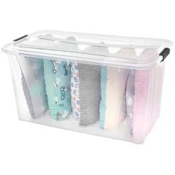 FIMEI Boîtes De Rangement Avec Couvercles 2 Pcs Transparent 80 L -Petit rangement Soldes Magasin 61380576 3
