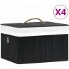 FIMEI Boîtes De Rangement En Bambou 4 Pcs Noir 2 FIMEI Boîtes De Rangement En Bambou 4 Pcs Noir -Petit rangement Soldes Magasin 61381358 1