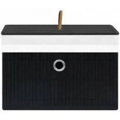 FIMEI Boîtes De Rangement En Bambou 4 Pcs Noir -Petit rangement Soldes Magasin 61381358 5